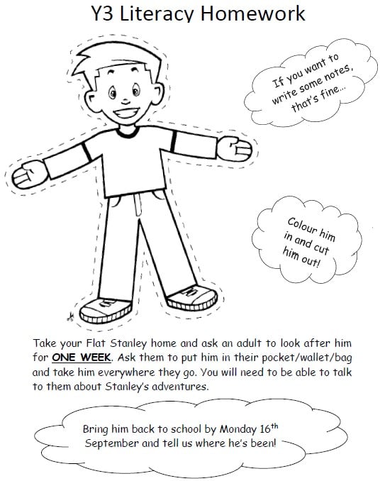 Flat stanley homework picture